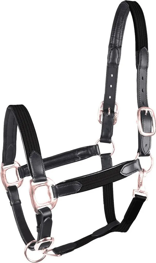 Licol d'équitation Waldhausen STAR MIX Noir Or Rose pour le Pansage
