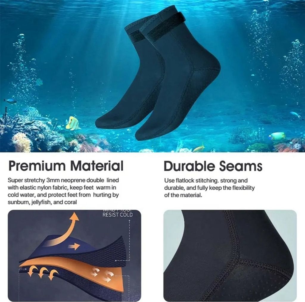 3mm Neopren Socken, Tauchsocken Neoprensocken mit Produktbild 5