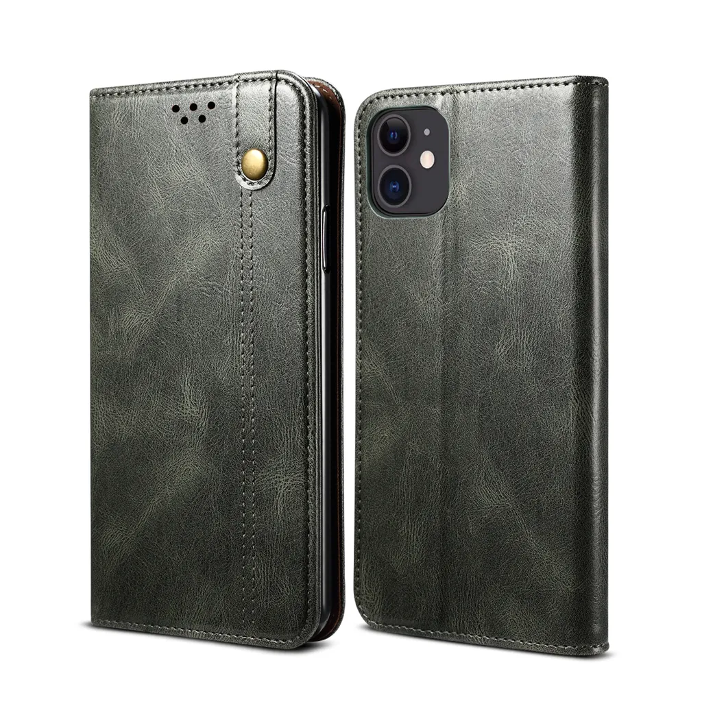 Cover Verde iPhone 11 Portafoglio - Flip Case Funzionale Stand
