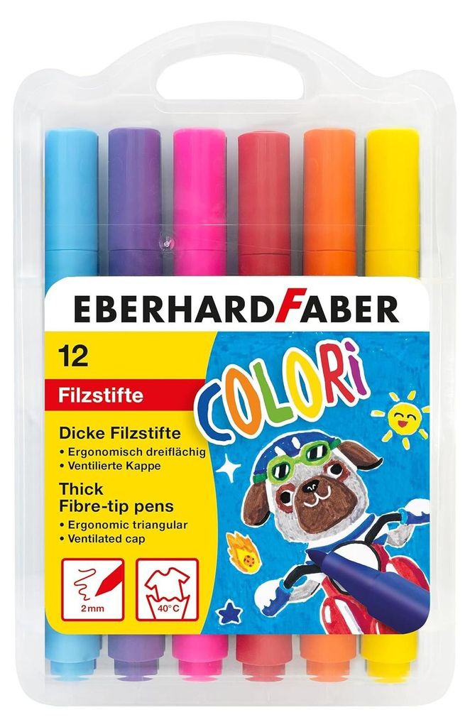 EBERHARD FABER 551213 - Filzstifte Set Colori, 12 dicke Produktbild 