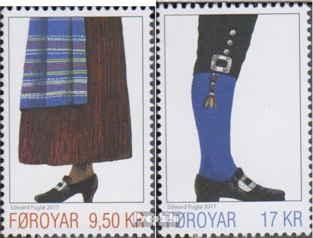 Briefmarken Dänemark - Färöer 2017 Mi 905-906 (kompl.Ausg.) postfrisch Nationaltracht