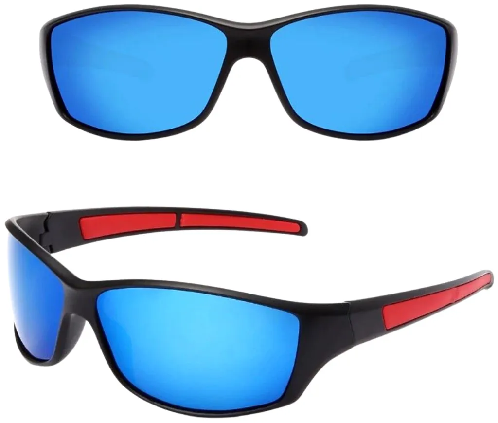 Camerazar Occhiali da guida sportivi polarizzati universali con specchietti blu