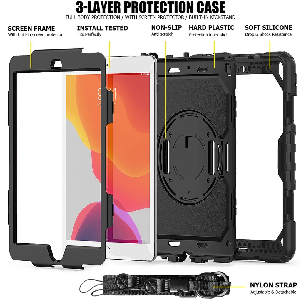 Coque Blindée iPad 7ème Génération 10.2 2019 avec Dragonne Intégrée - 6