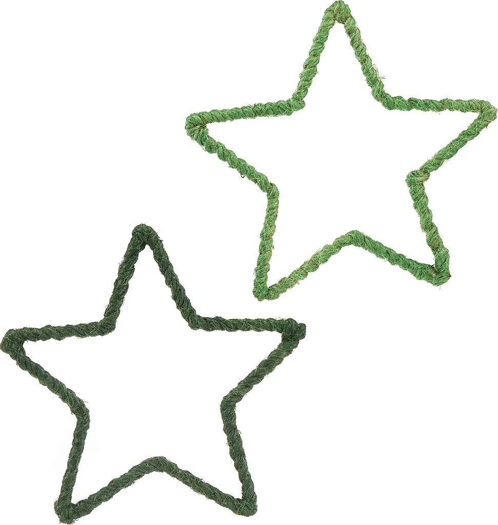 Weihnachtsdeko 8er Set Jute Sterne Grün 15cm – Nachhaltige Tischdeko & Baumschmuck für Advent und Weihnachten, 8 Stück