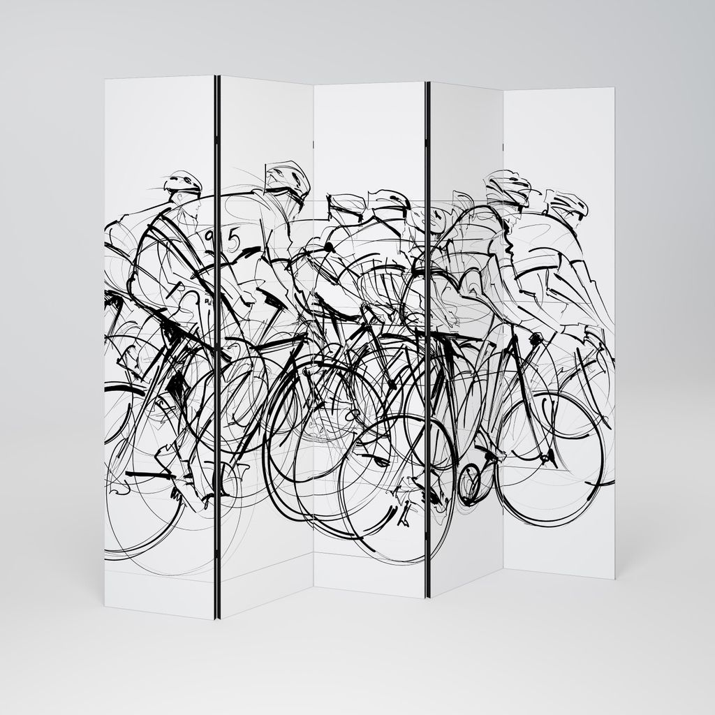 SpaceRebels Paravent Raumteiler - 5-teilig Raumtrenner, Druck 2-Seite - Raumtrenner - Trennwand Wohnung - Room Divider - Spanische Wand Deko Modern...