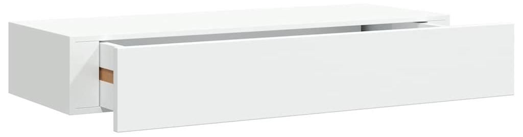 vidaXL Nástenná polica so zásuvkou Biela 60x23,5x10 cm MDF Obrázok produktu 