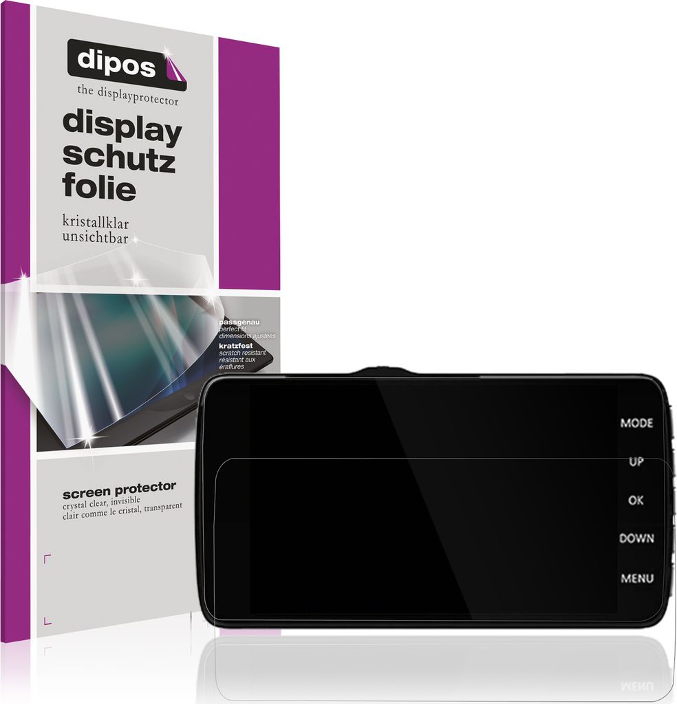 4x Schutzfolie für WeBeqer K20S Dashcam klar Displayschutzfolie Folie Display Schutz dipos