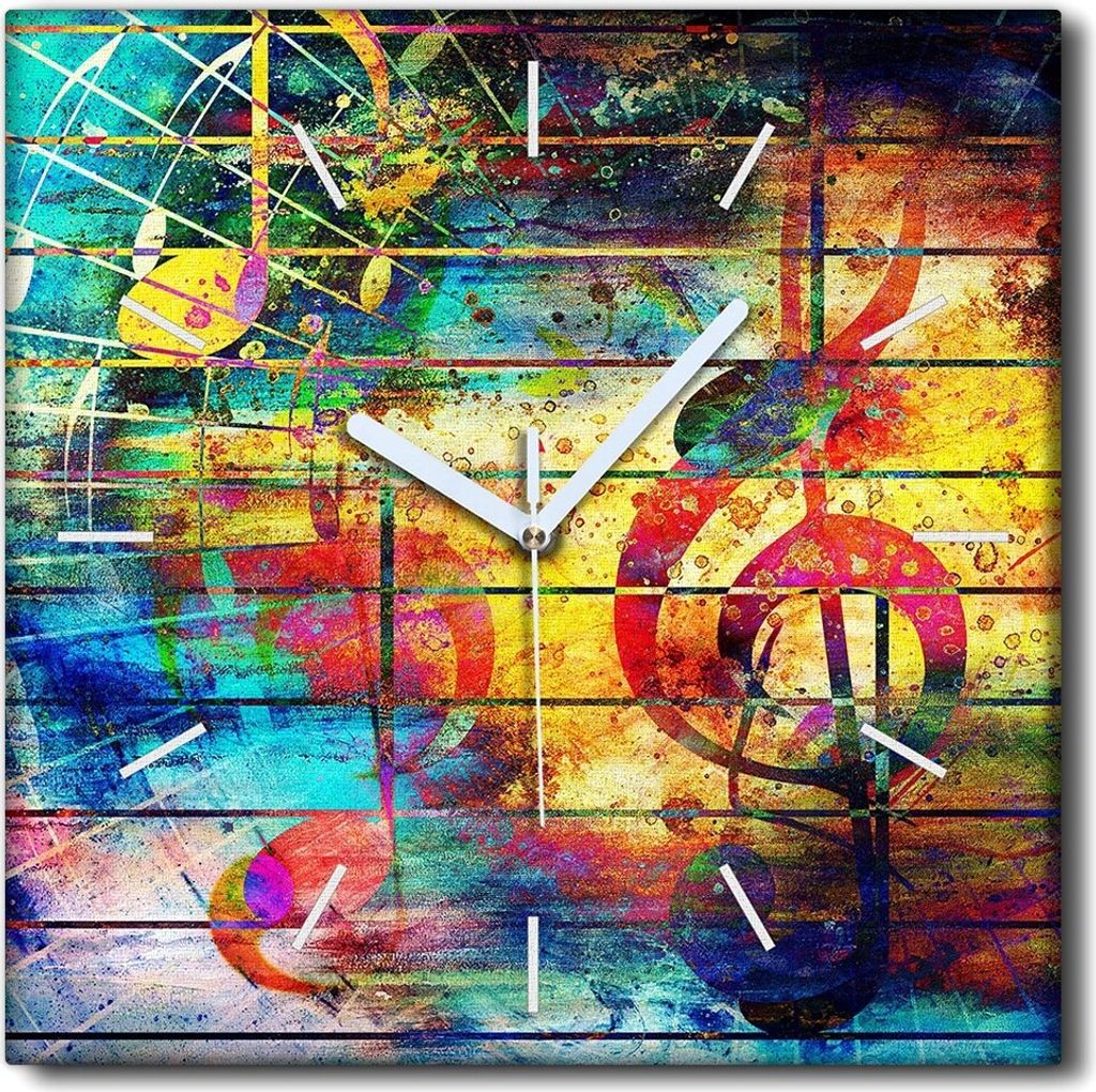 Coloray Uhr auf Leinwand 30x30 cm Wand Uhr Dekoration Produktbild 