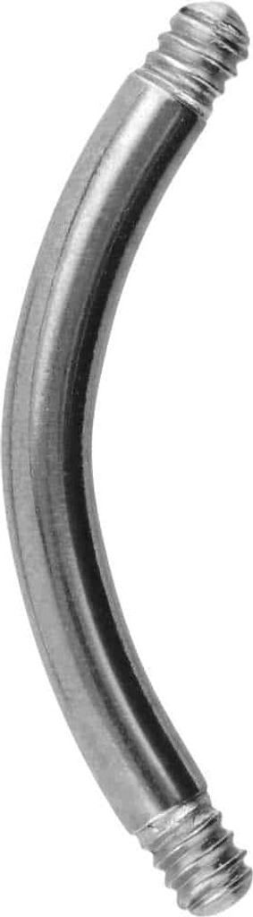 Bauchnabel-Piercing, Rook Piercing Chirurgenstahl Banane ohne Kugeln Silber Stablänge: 10mm | Stabstärke: 1,6mm