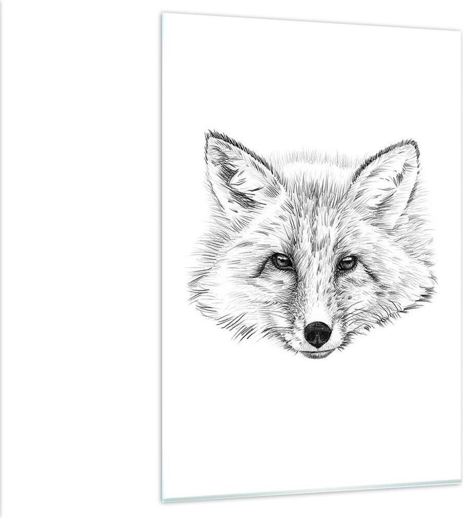 Bilder auf glas - Einteilig - Wolf Kinder Skizze Produktbild 
