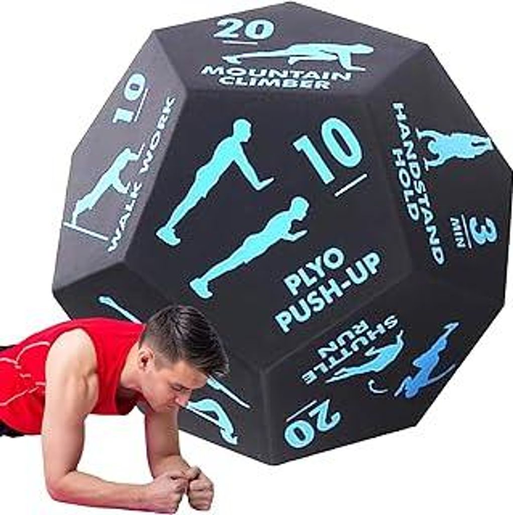 Fitness Würfel, 12 Seitiger Workout Würfel Zum Trainieren, Sportzubehör Für Krafttraining Übungen Für Frauen Und Männer