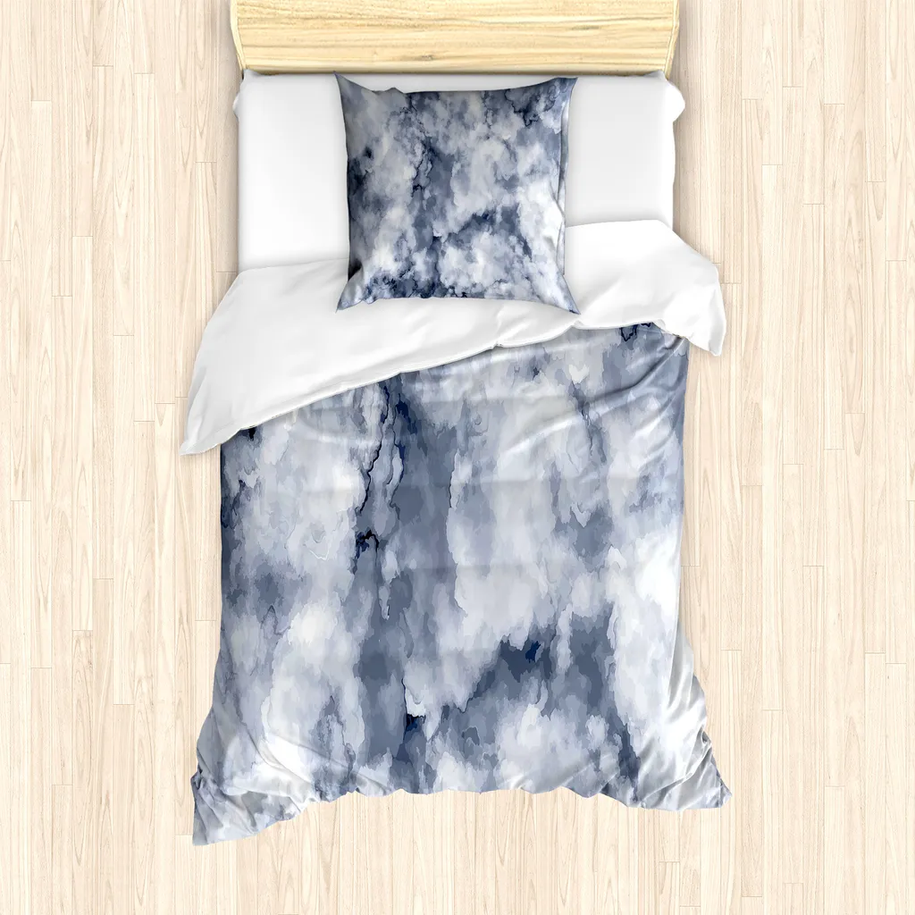 Set Letto Marmo ABAKUHAUS Blu Cadetto 135x200 Qualità Hotel