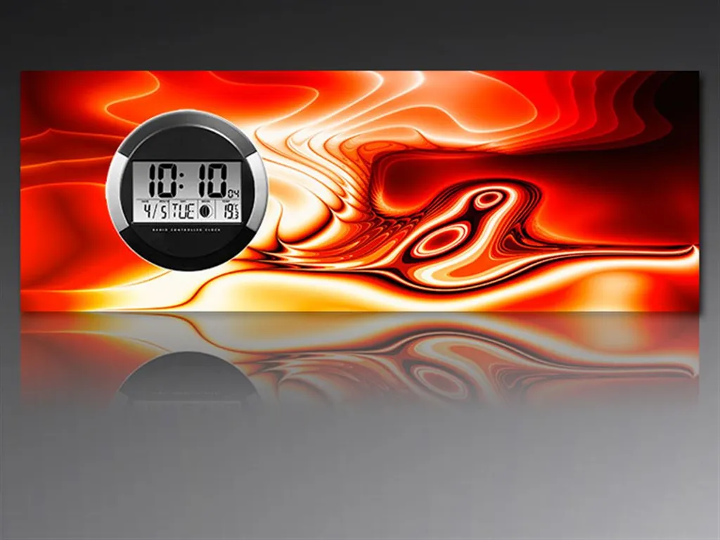 Horloge murale digitale 6117 Dixtime : Design moderne 35x100cm Noir