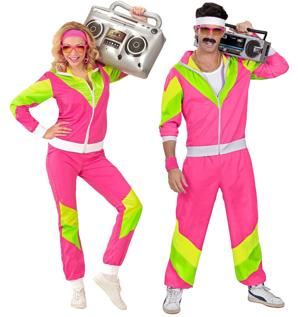 80er Trainingsanzug pink Karneval Faschingskostüm Größe: M Produktbild 