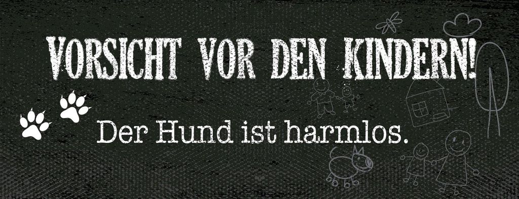 vianmo Holzschild 10x27 cm Vorsicht Kinder Hund harmlos