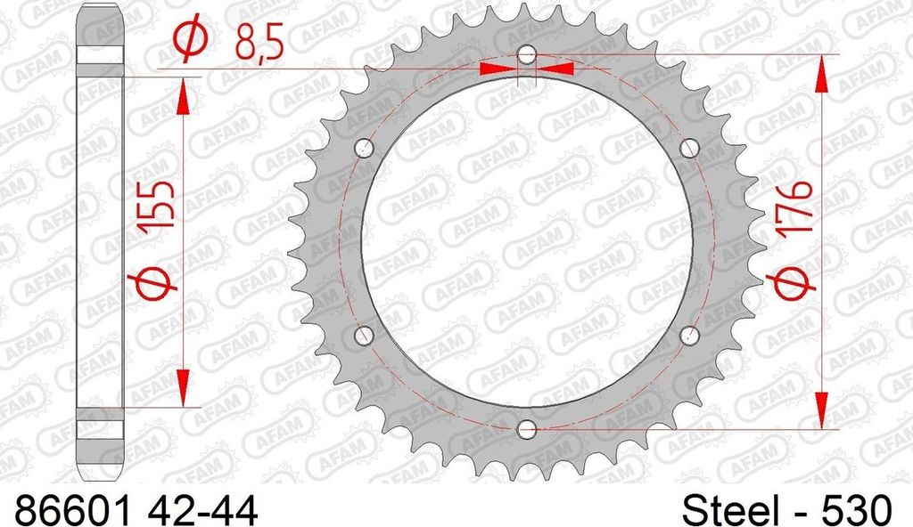 AFAM Kettenrad Stahl Standard - 530