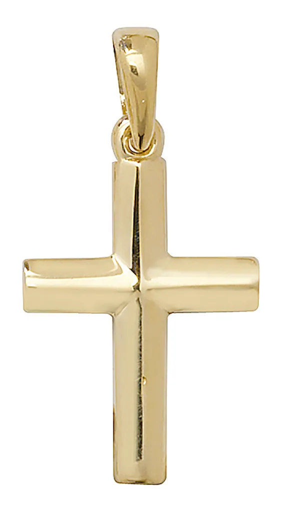 Pendentif Croix en Or pour Communion ou Cadeau Femme - Or Jaune 22mm