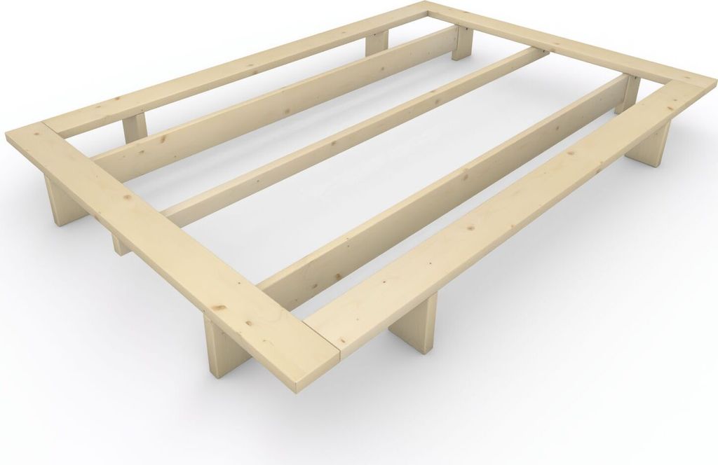 Massivholzbett im japanischen Stil "Komorebi" 140x220 Fichte