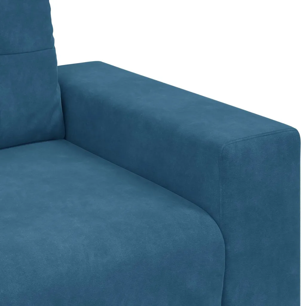 Canapé deux places d'angle de lecture avec son coussin bleu velours doux - 5