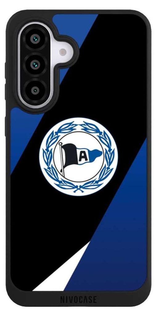 NIVOCASE Handyhülle für Samsung Galaxy A56 5G Hülle NIVOpure Case Schwarz Arminia Bielefeld DSC Offizielles Lizenzprodukt