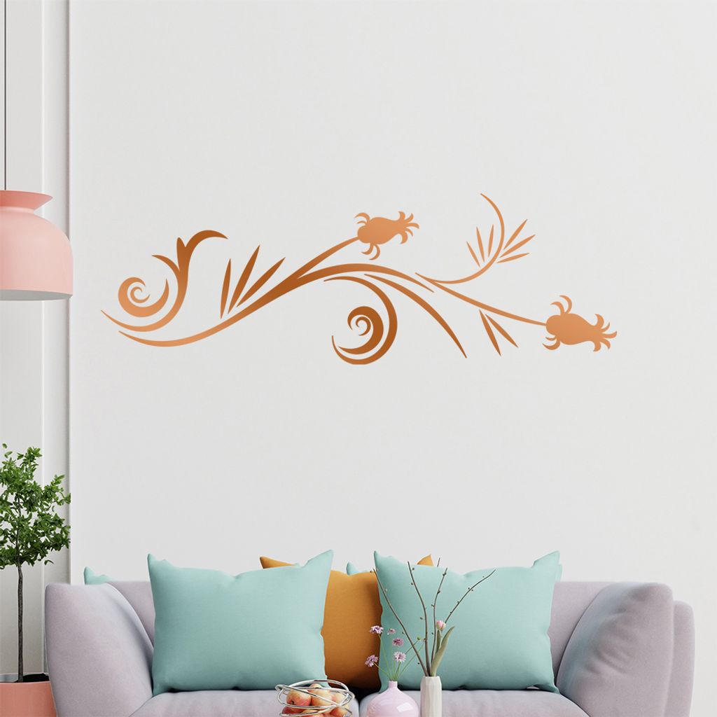 Tribal - Blüten - geschlossen Wandtattoo in 6 Größen - Wandaufkleber Wall Sticker - Dekoration, Küche, Wohnzimmer, Schlafzimmer, Badezimmer