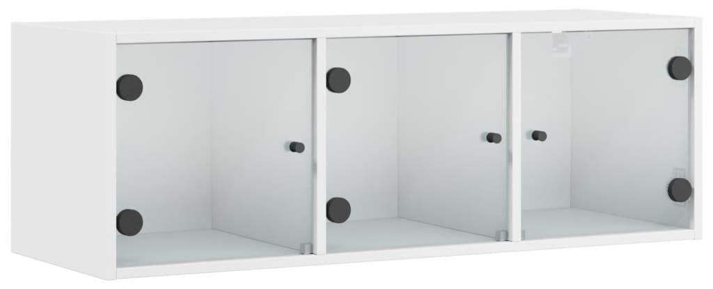 vidaXL Wandschrank mit Glastüren Weiß 102x37x35 cm Produktbild 