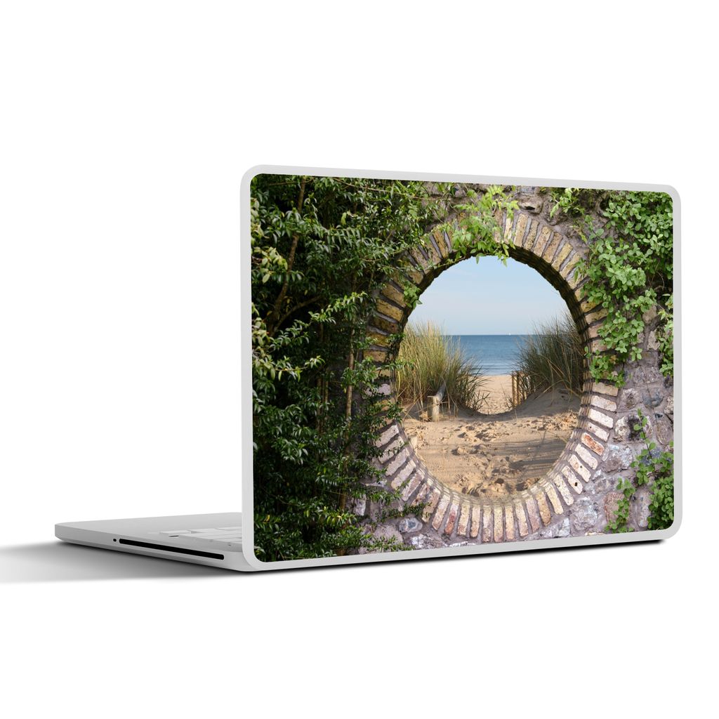 MuchoWow Laptop Aufkleber Sticker Cover Aussicht - Strand - Düne - Sommer 30x22 cm - Laptop-Sticker