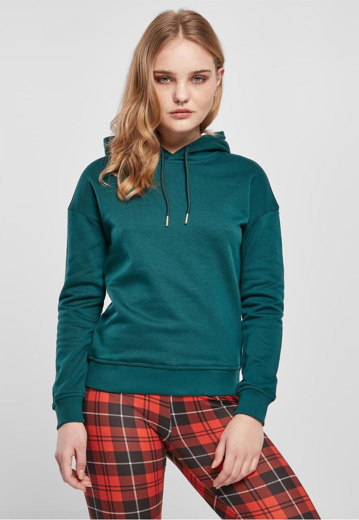 Urban Classics TB1524 | Damen Hoody Kapuzenpullover mit breiten Rippbündchen - Farbe: jasper - Größe: XS