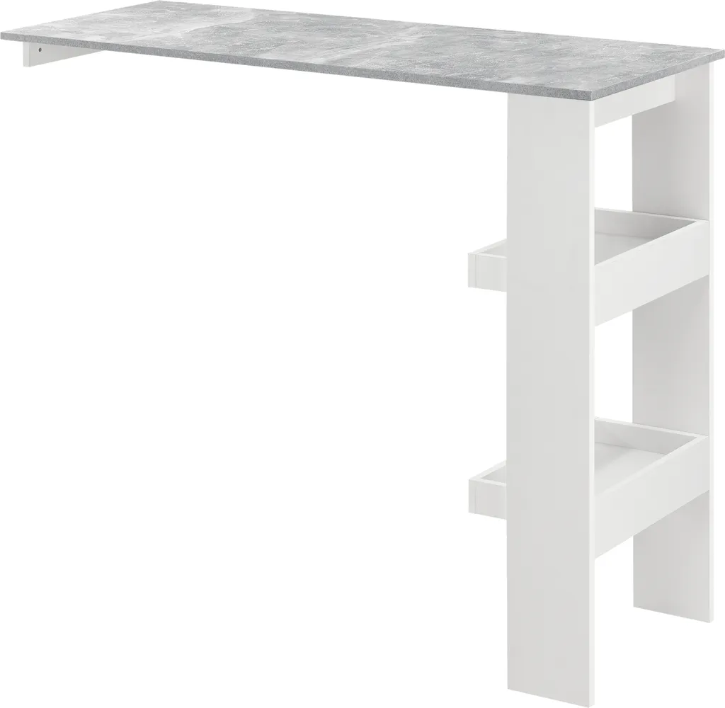 Tavolo Alto da Muro Bromölla 120x45cm Bianco Bancone Salvaspazio