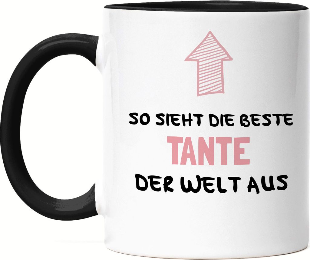 So Sieht Beste Tante Der Welt Aus Tasse Schwarz Geschenkidee Tante Nichte Neffe