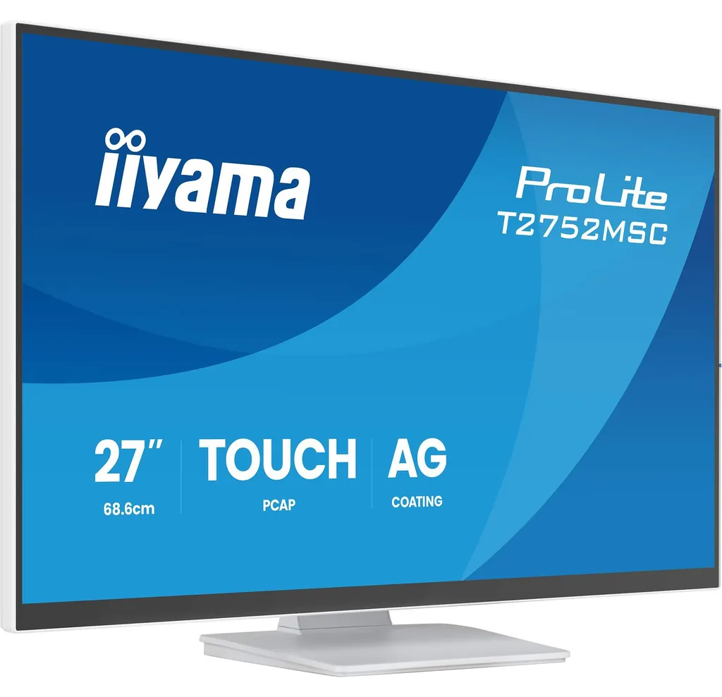 Iiyama ProLite 27 pouces Tactile Blanc, 10 points, HDMI+DP+USB T2752MSC-W1AG