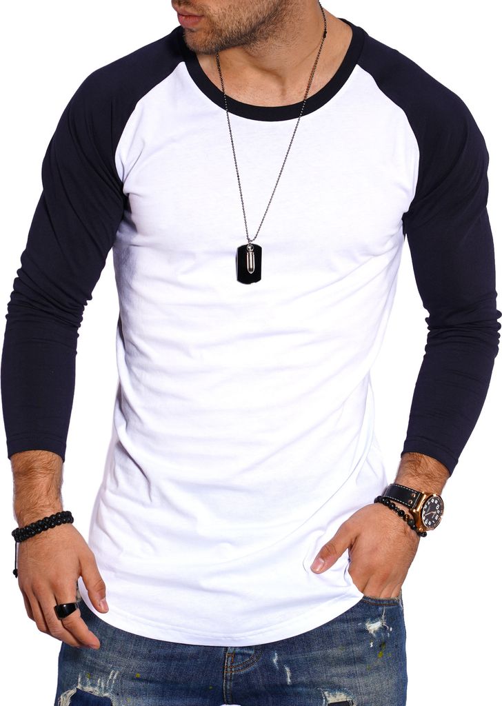 Style-Division Herren Longsleeve SDGLENDALE Basic Shirt im Raglan-Stil