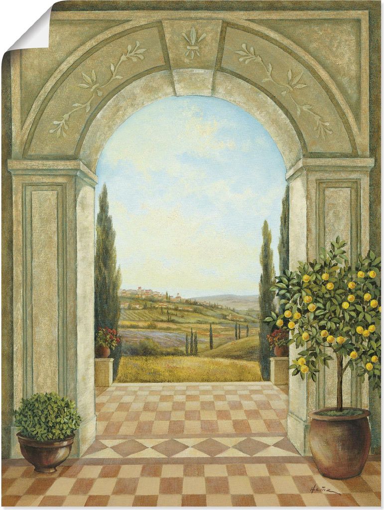 ARTland Poster Ausblick mit Zitronenbaum I Größe: 45x60 cm