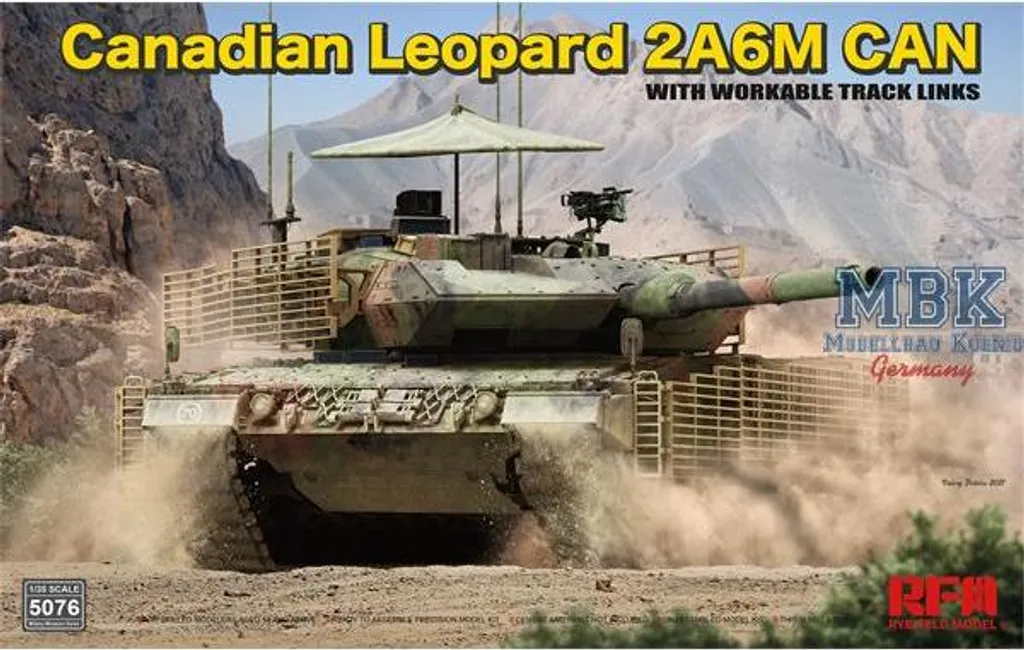 Leopard 2 A6M CAN 1/35 pour Diorama Militaire avec Chenilles Mobiles RFM