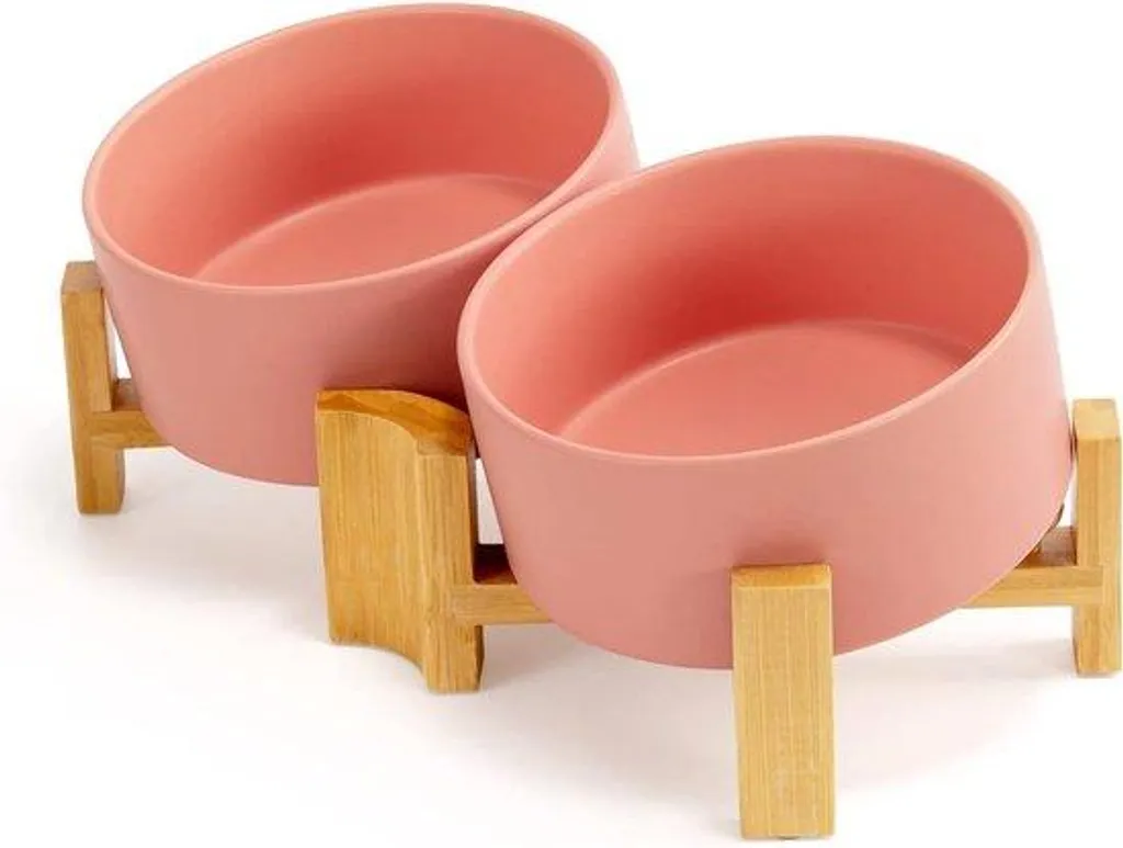 Gamelles pour Chien en Céramique Rose Antidérapantes - Lot de 2