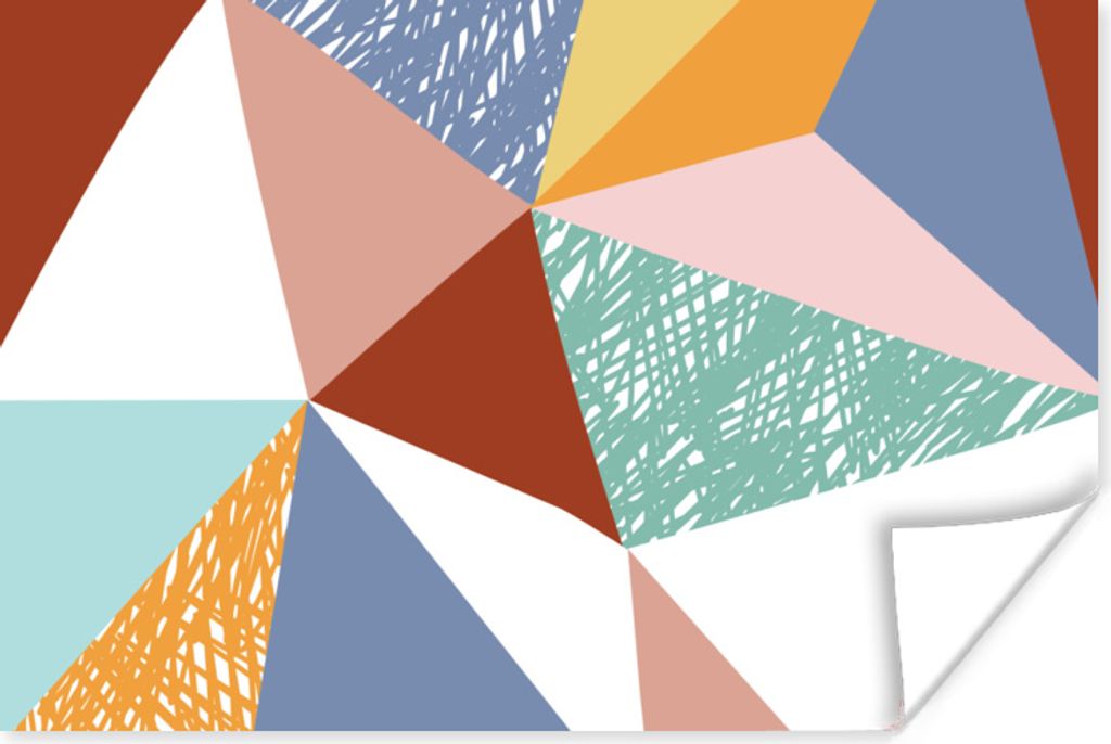 MuchoWow Poster Dreiecke - Design - Kinder 120x80 cm - Bilder