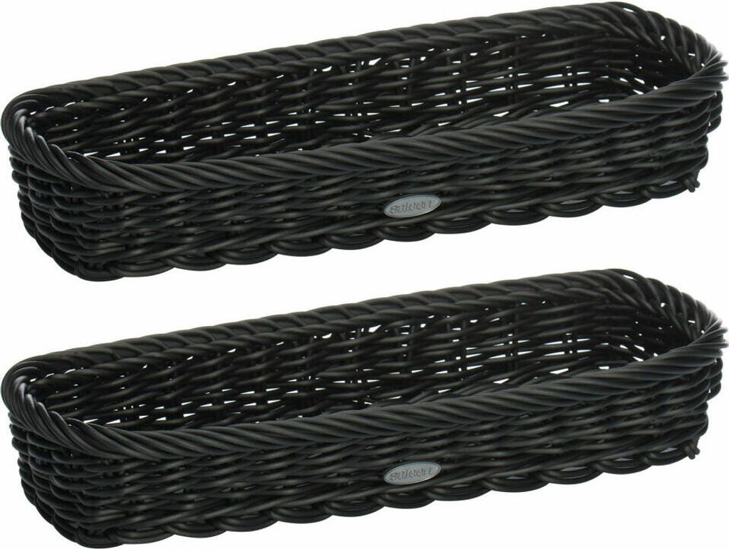 Westmark 2 Besteckkästen, 28 x 11 x 5 cm, schwarz