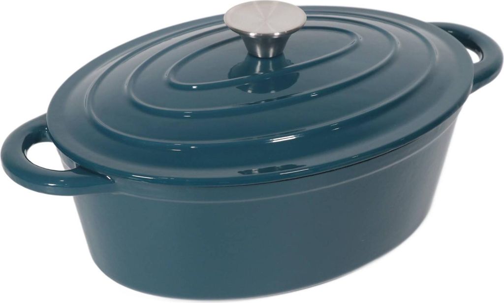Tierra Ovaler Gusseisentopf 34 cm 6,5 l, meerblau NOIS