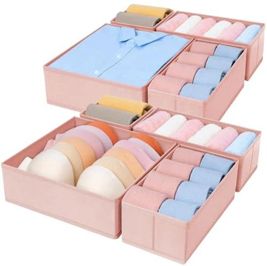 En finir avec le désordre : organiseur de vêtements rose lot de 8