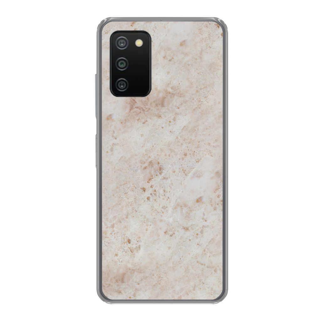 MuchoWow Handyhülle Schutzhülle Hülle für Samsung Galaxy A03s Marmor - Muster - Braun Silikon Softcase Handy Hülle - Schutz