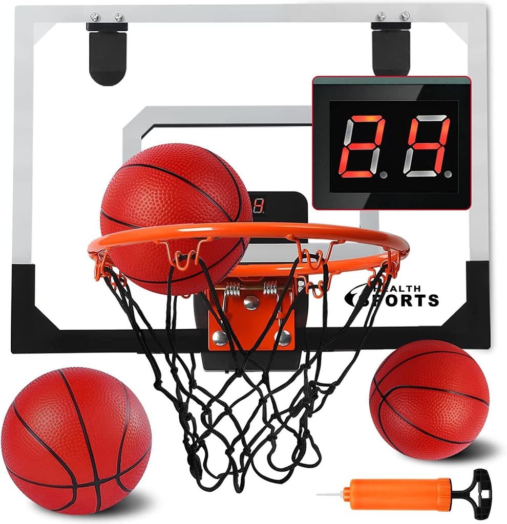 Basketballständer,Kinder-Basketballbrett zur Wandmontage,25 cm Rahmen mit 16 cm Ball,automatische Punkteerfassung, geeignet für Kinder von 3–14...