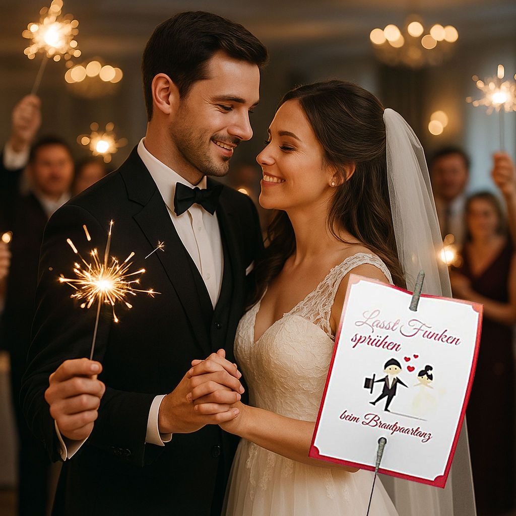 Hochzeit Wunderkerzen Set Brautpaartanz 40 Karten & 40 Wunderkerzen Eröffnungstanz