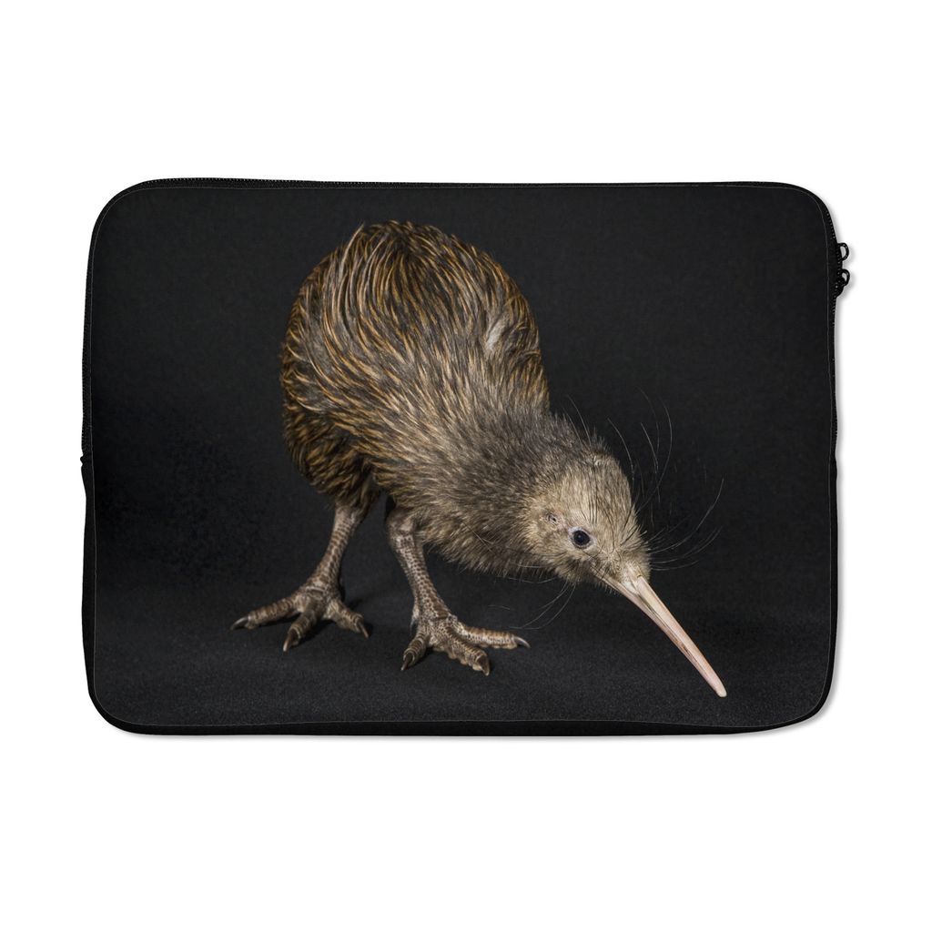 MuchoWow Laptop Hülle 13 Zoll Kiwi - Vogel - Schwarz Laptoptasche - Laptophülle - Sleeve - Rundumschutz