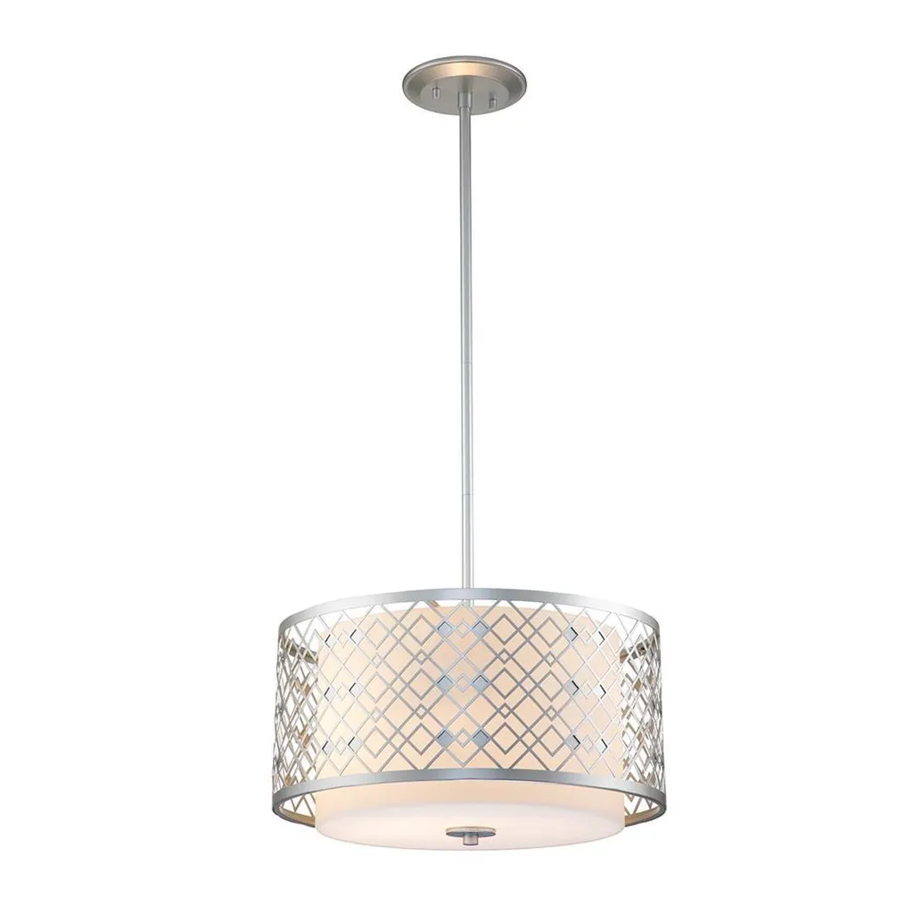 Suspension design Ziggy en métal argenté Elstead 2 lumières E27