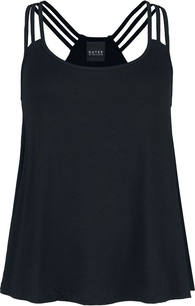 Outer Vision Top Damen Trini schwarz Basics 95% Viskose, 5% Elasthan L