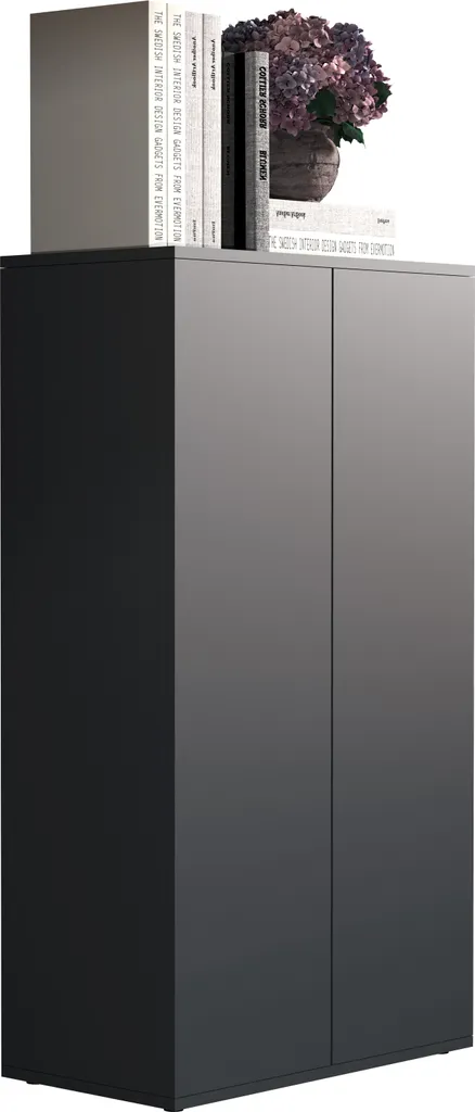 Cassettiera 2 Ante Dalosa Antracite 108cm - Mobile Contenitore Slim