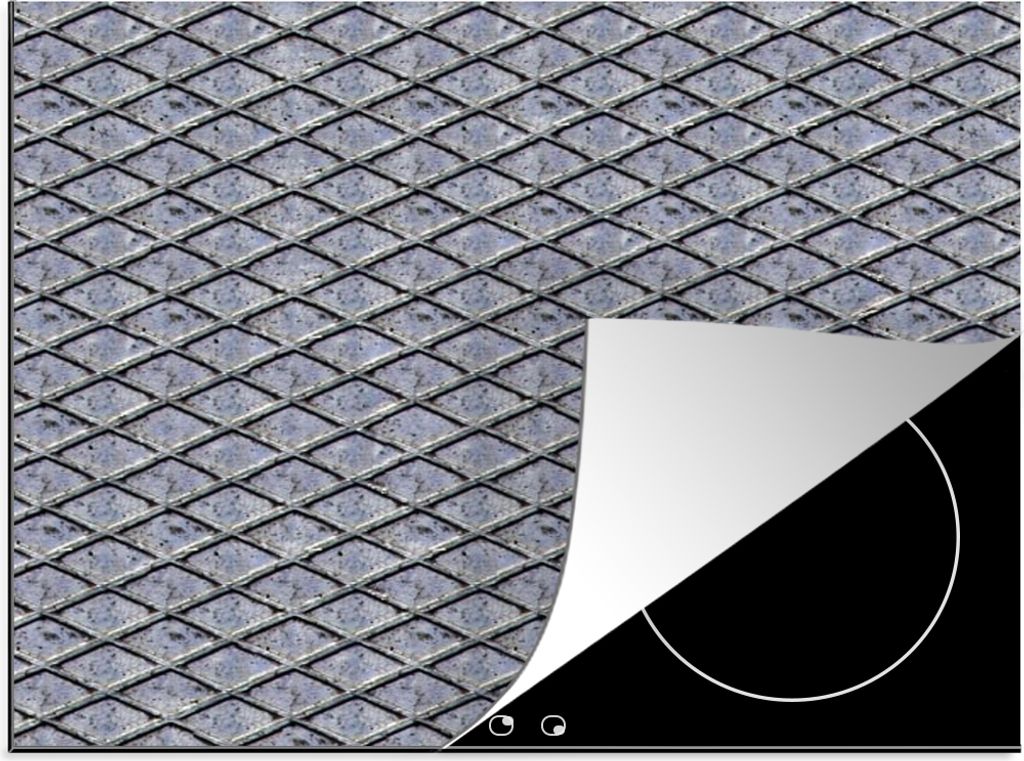 KitchenYeah Herdabdeckplatte Raster - Metall - Muster , 59x51cm, Küche Deko, Ceranfeld Herdabdeckung, Abdeckplatte fùr Kochfeld