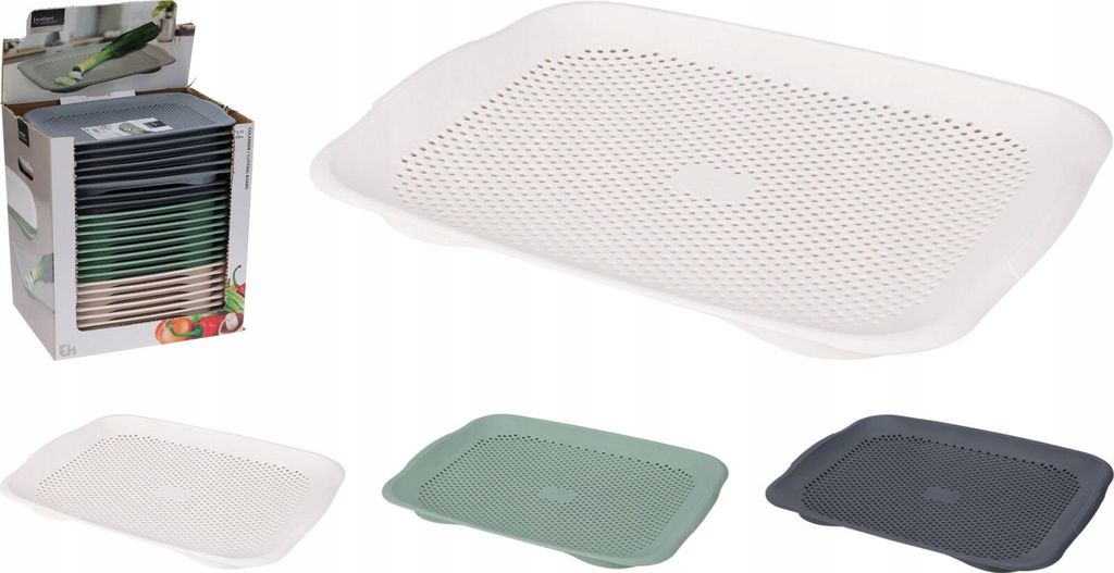 Plastik-Schneidebrett mit Sieb 2in1, 36,5x27cm