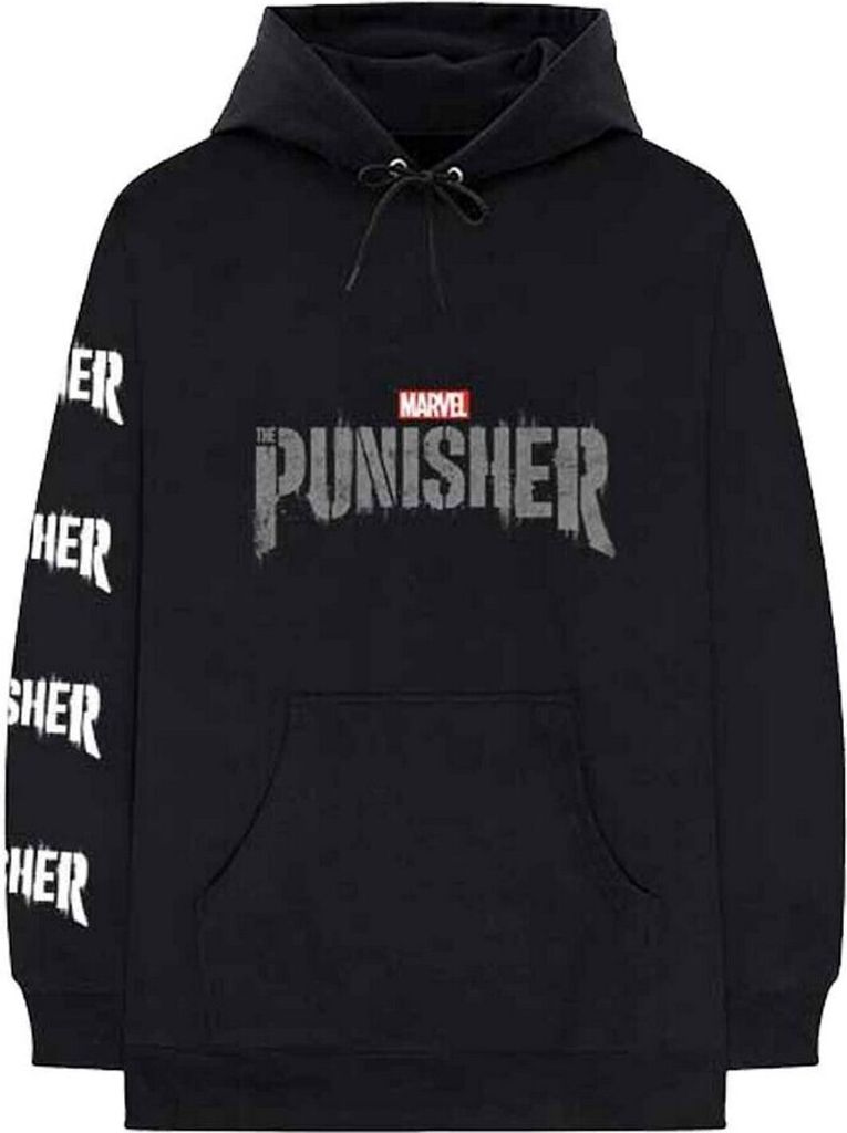 The Punisher - "Stamp" Hoodie zum Überziehen für Herren/Damen Uni RO4888 (S) (Schwarz)