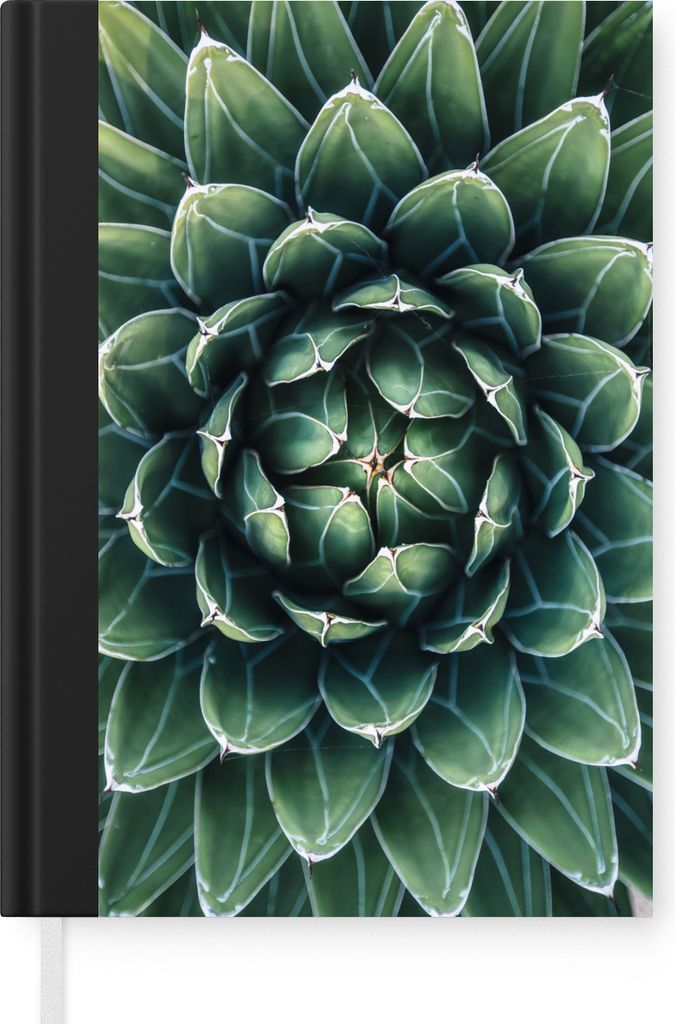 MuchoWow Notizbuch Tagebuch Haushaltsbuch Notebook A5 Ein grünes Blumenmuster - Notizblock - Notizheft - Notebook - Schreibblock - Papier